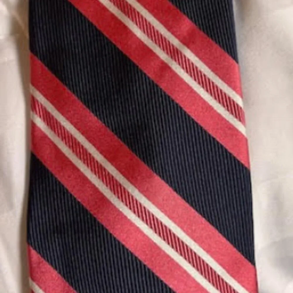 Brooks Brothers navy and pink striped tie - Picture 3 of 6
